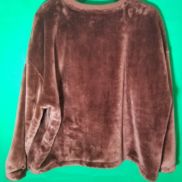 No Comment Faux Fur Brown Sweatshirt Women's Plus Size 2X Soft Cozy Bear - Picture 2 of 6